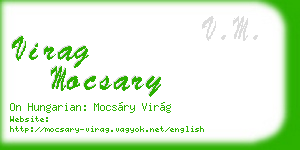 virag mocsary business card