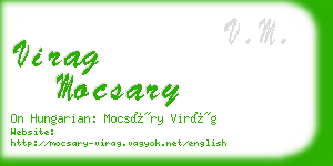 virag mocsary business card